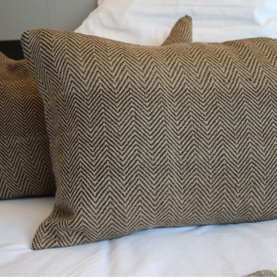 Cojines con tonos tierra naturales